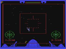 In game image of The Quest of the Space Beagle on the Commodore 64.