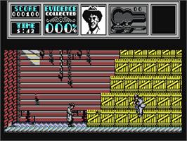 In game image of The Untouchables on the Commodore 64.