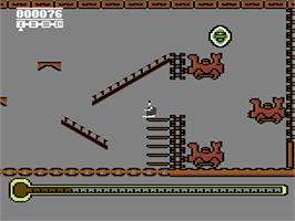 In game image of Thing on a Spring on the Commodore 64.