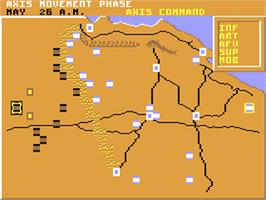 In game image of Tobruk: The Clash of Armour on the Commodore 64.