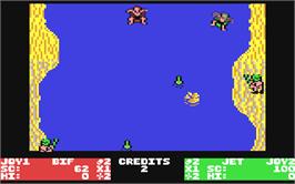 In game image of Toobin' on the Commodore 64.