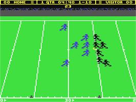 In game image of Touchdown Football on the Commodore 64.