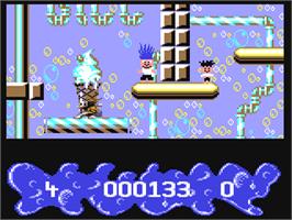 In game image of Trolls on the Commodore 64.