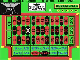 In game image of Trump Castle: The Ultimate Casino Gambling Simulation on the Commodore 64.