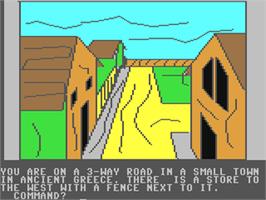 In game image of Ulysses and the Golden Fleece on the Commodore 64.