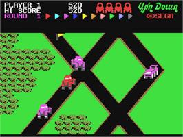 In game image of Up 'n Down on the Commodore 64.