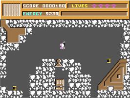 In game image of Video Meanies on the Commodore 64.