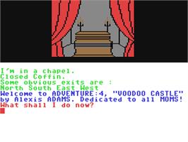 In game image of Voodoo Castle on the Commodore 64.