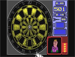In game image of Wacky Darts on the Commodore 64.