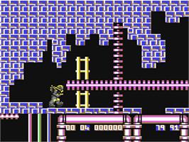 In game image of War Machine on the Commodore 64.
