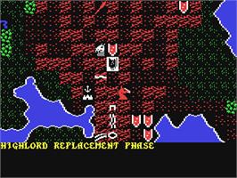 In game image of War of the Lance on the Commodore 64.