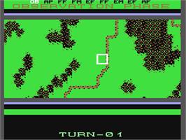 In game image of Wargame Construction Set on the Commodore 64.