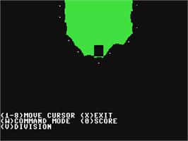 In game image of Warship on the Commodore 64.