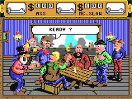 In game image of Western Games on the Commodore 64.