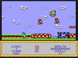 In game image of Wizard Willy on the Commodore 64.