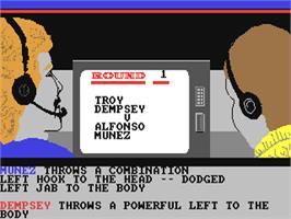 In game image of World Championship Boxing Manager on the Commodore 64.