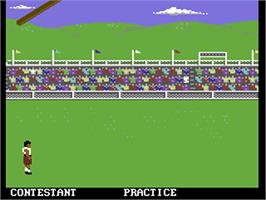 In game image of World Games on the Commodore 64.
