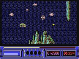 In game image of X-Out on the Commodore 64.