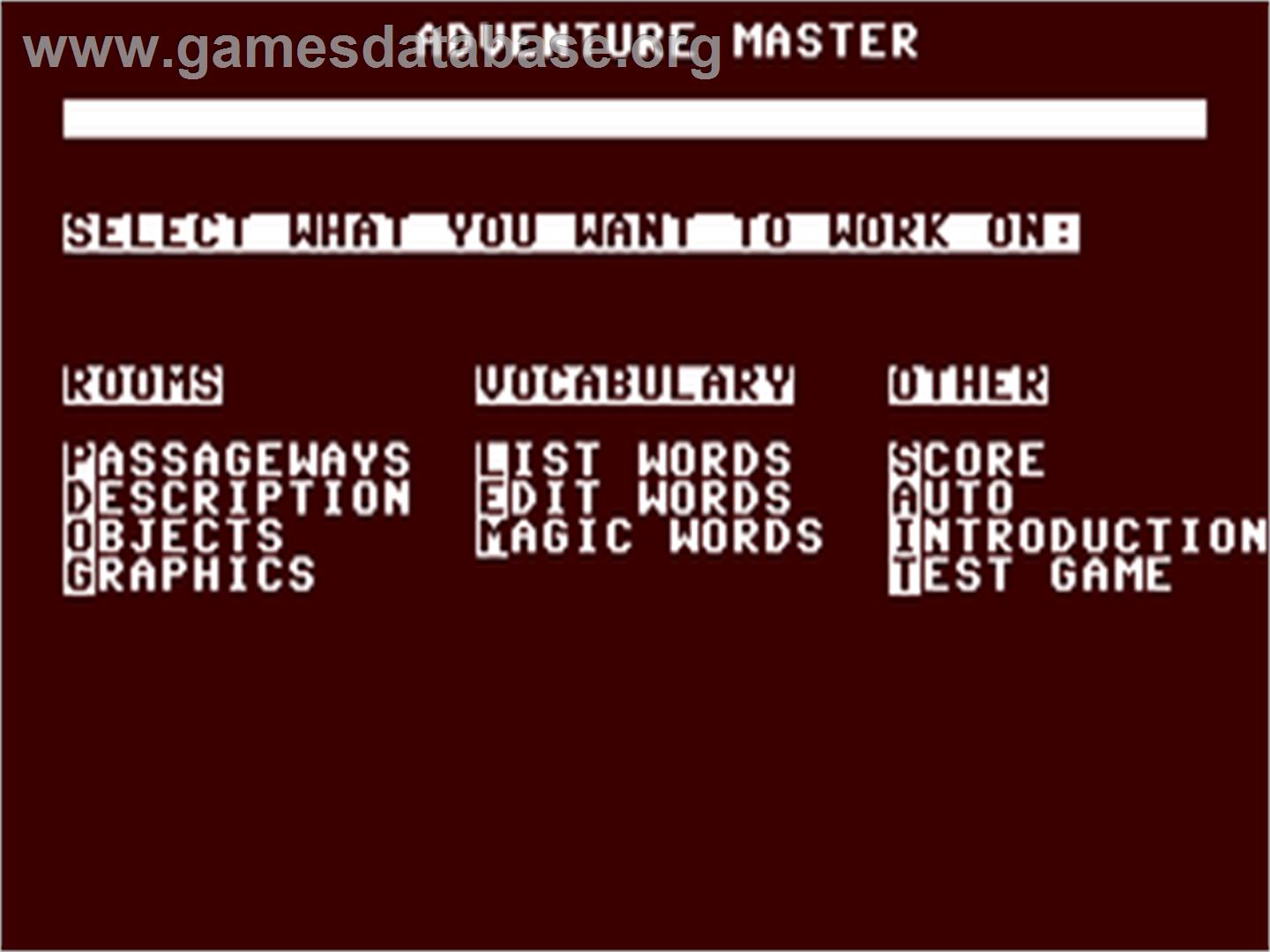 Adventure Master - Commodore 64 - Artwork - In Game