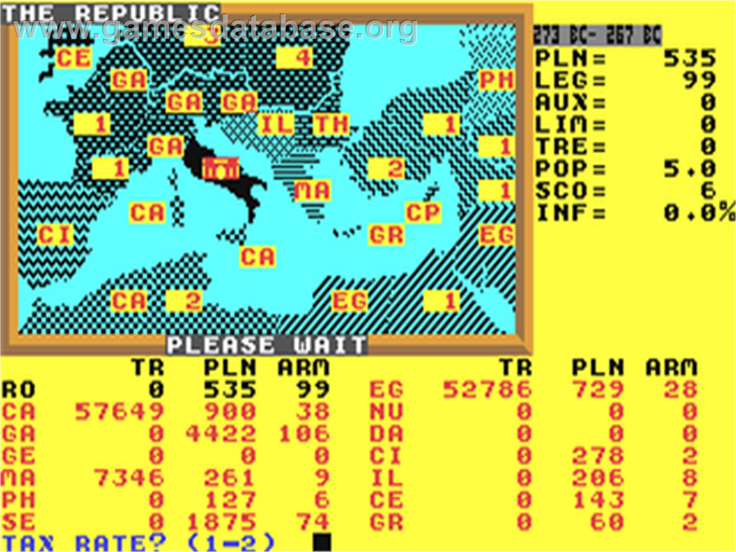 Annals of Rome - Commodore 64 - Artwork - In Game