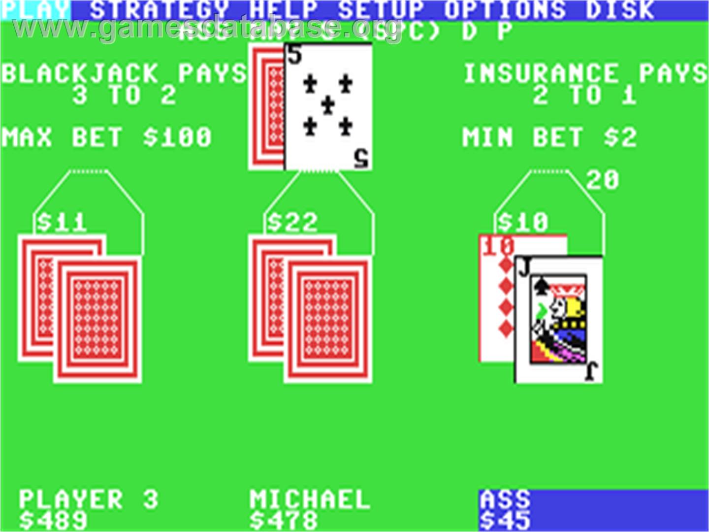 Blackjack Academy - Commodore 64 - Artwork - In Game