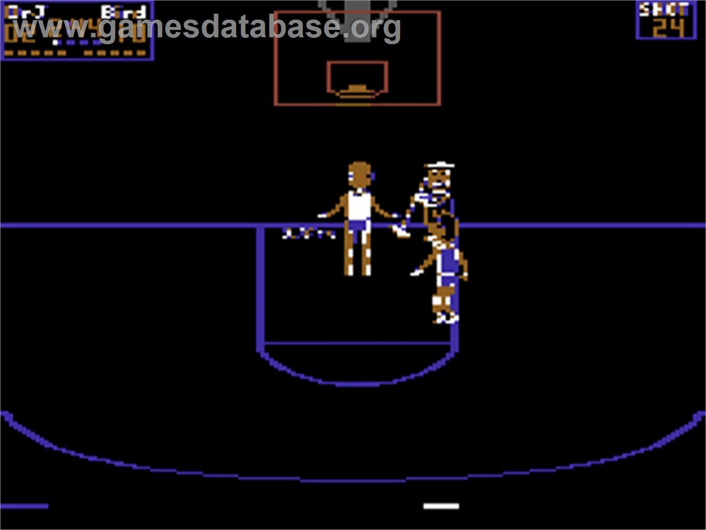 Dr. J and Larry Bird Go One on One - Commodore 64 - Artwork - In Game