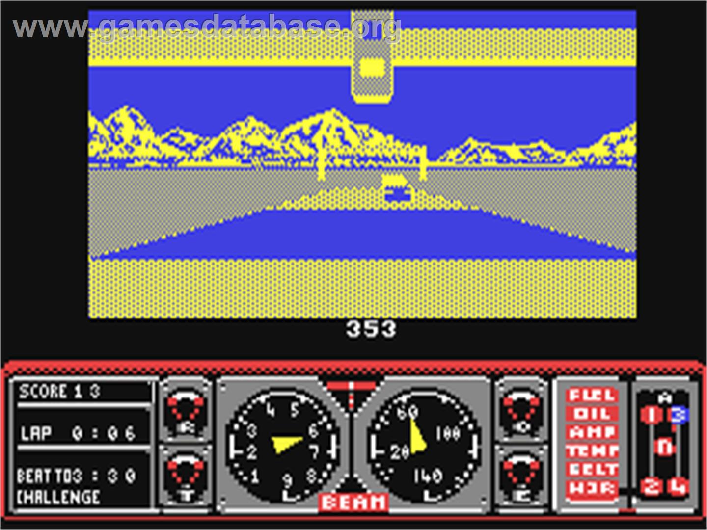 Hard Drivin' - Commodore 64 - Artwork - In Game