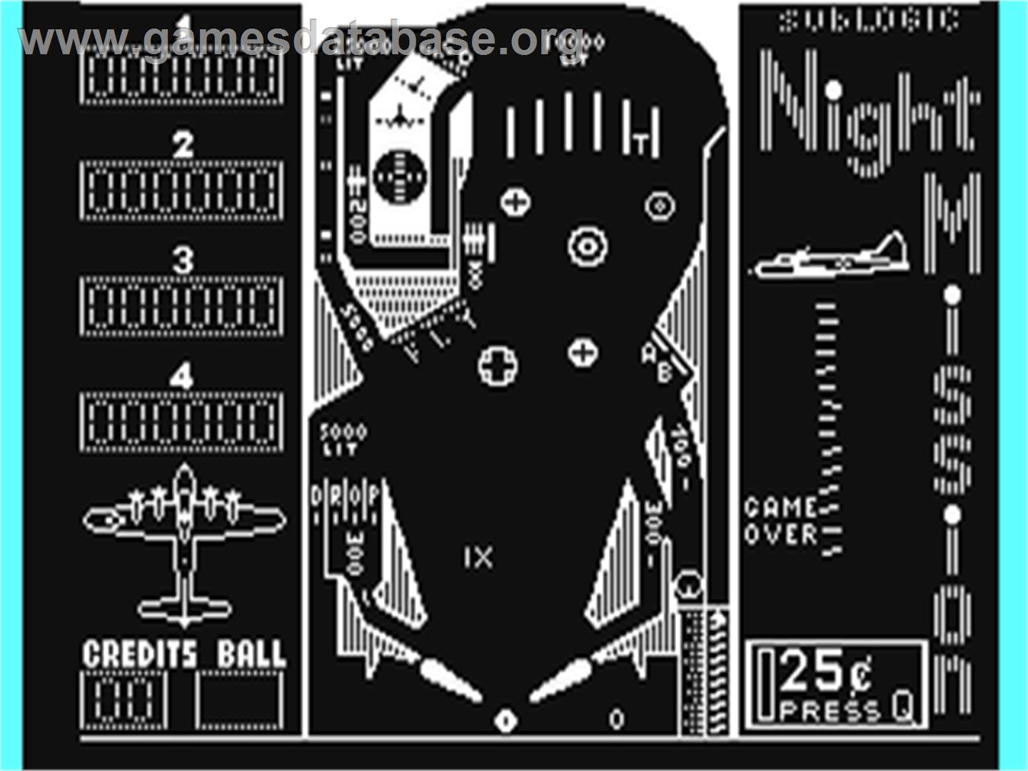 Night Mission Pinball - Commodore 64 - Artwork - In Game