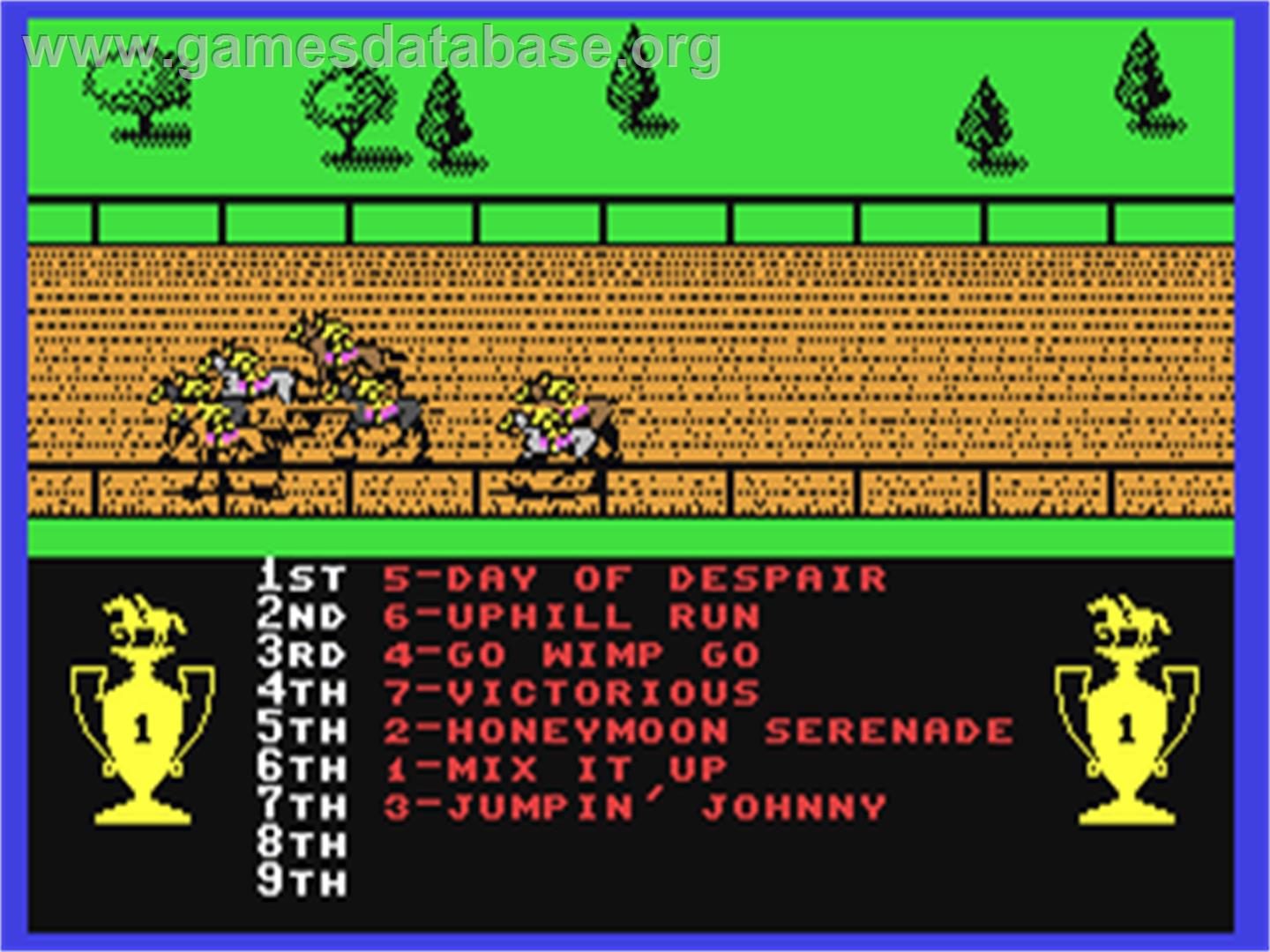 Omni-Play Horse Racing - Commodore 64 - Artwork - In Game
