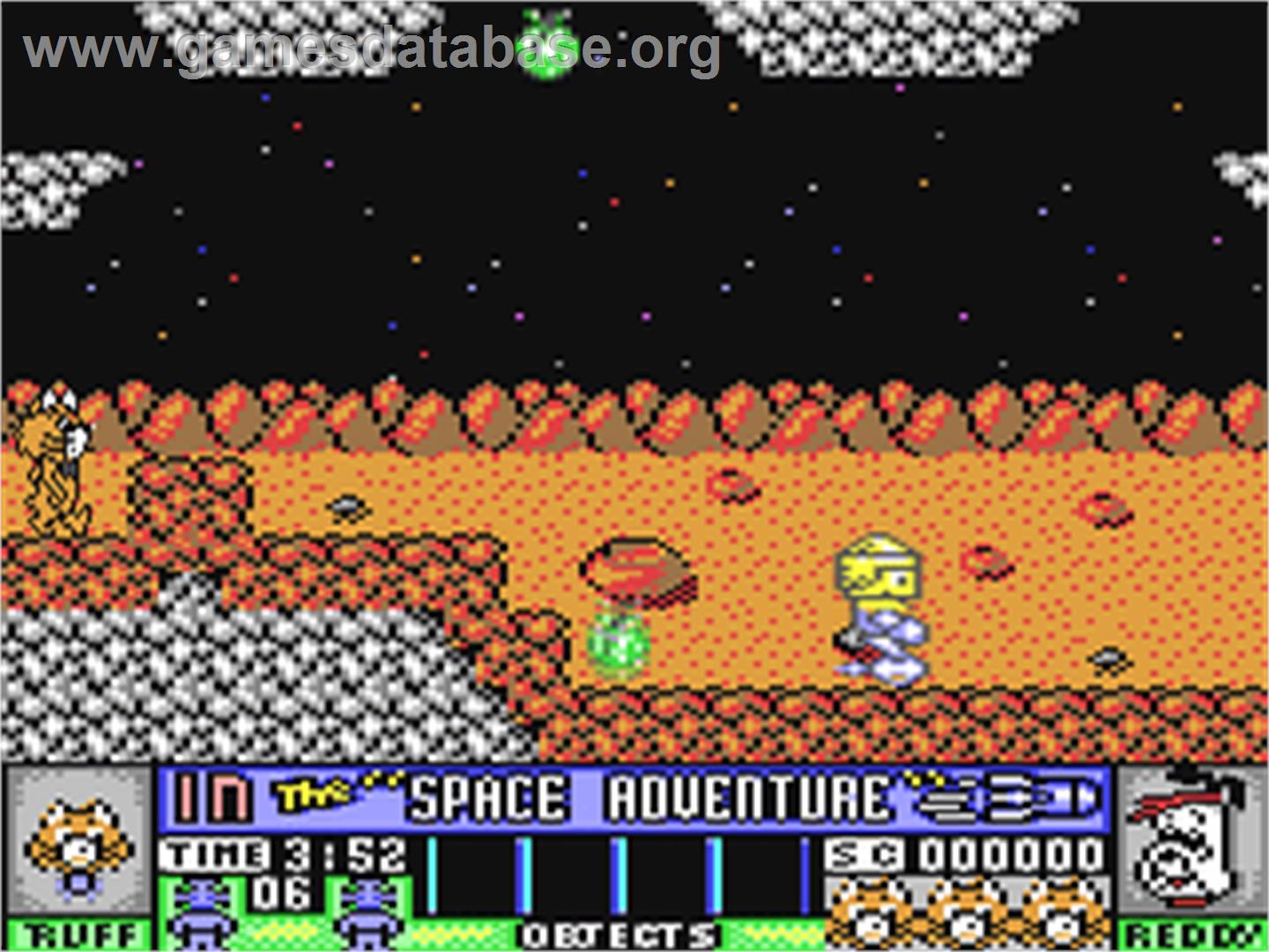 Ruff and Reddy in the Space Adventure - Commodore 64 - Artwork - In Game