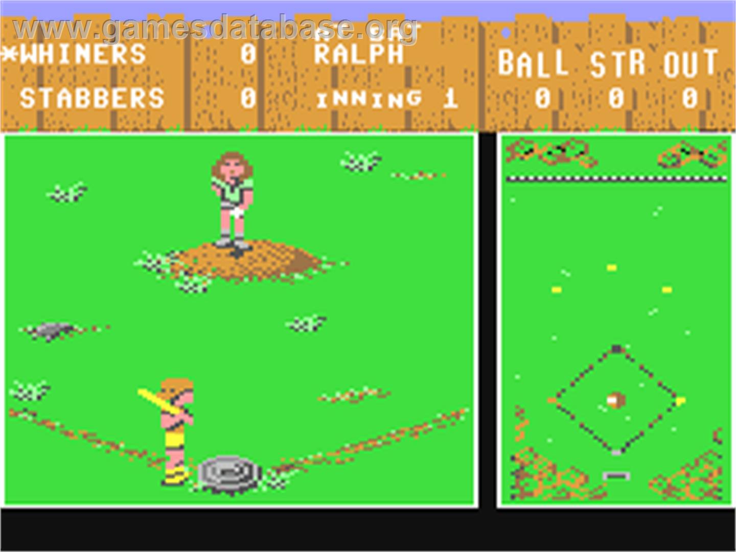 Street Sports Baseball - Commodore 64 - Artwork - In Game