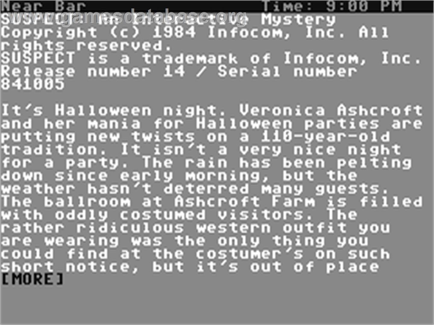 Suspect - Commodore 64 - Artwork - In Game