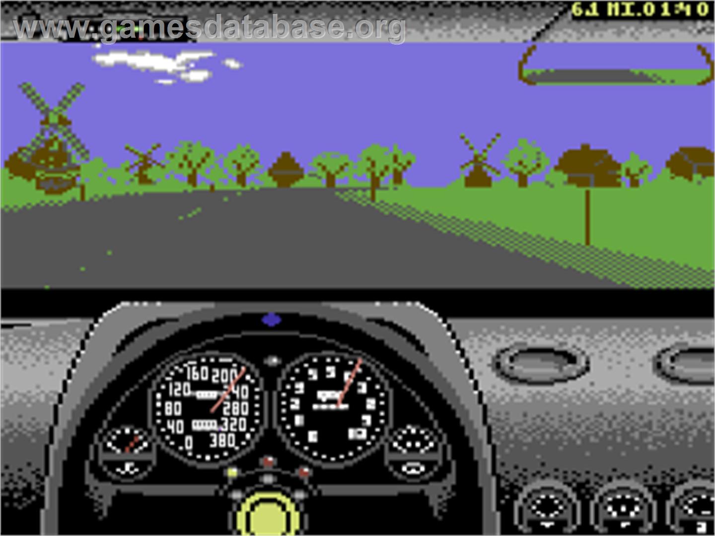 Test Drive II Scenery Disk: European Challenge - Commodore 64 - Artwork - In Game
