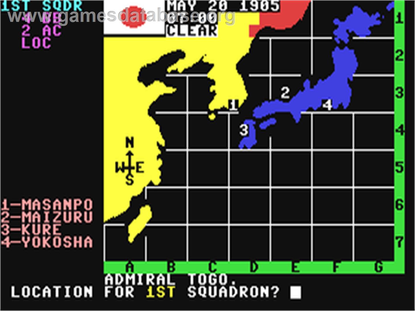The Naval Battle of Tsushima - Commodore 64 - Artwork - In Game