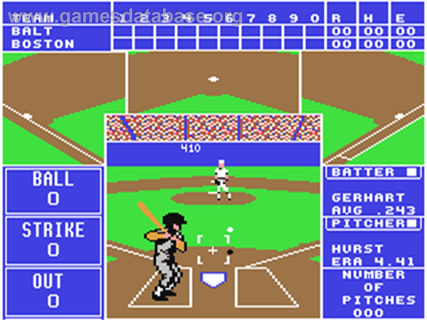 The Sporting News Baseball - Commodore 64 - Artwork - In Game