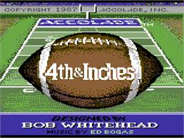 Title screen of 4th & Inches on the Commodore 64.