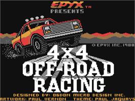 Title screen of 4x4 Off-Road Racing on the Commodore 64.