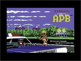 Title screen of APB on the Commodore 64.