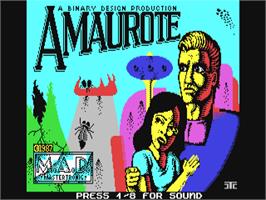 Title screen of Amaurote on the Commodore 64.