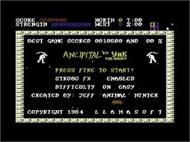 Title screen of Ancipital on the Commodore 64.