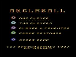 Title screen of Angleball on the Commodore 64.
