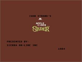 Title screen of Apple Cider Spider on the Commodore 64.