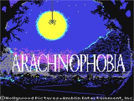 Title screen of Arachnophobia on the Commodore 64.