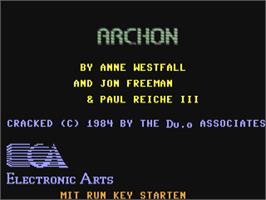 Title screen of Archon: The Light and the Dark on the Commodore 64.