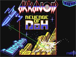 Title screen of Arkanoid 2: Revenge of Doh on the Commodore 64.