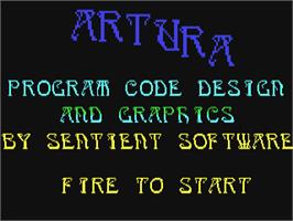 Title screen of Artura on the Commodore 64.