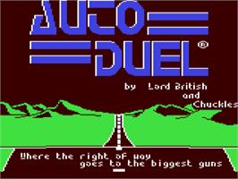 Title screen of Autoduel on the Commodore 64.