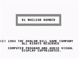 Title screen of B-1 Nuclear Bomber on the Commodore 64.
