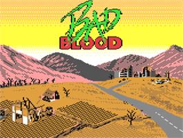 Title screen of Bad Blood on the Commodore 64.