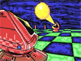Title screen of Ballblazer on the Commodore 64.